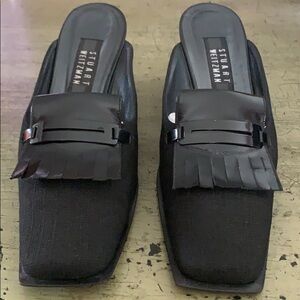 Stuart WEITZMAN Fringed Mules - Black